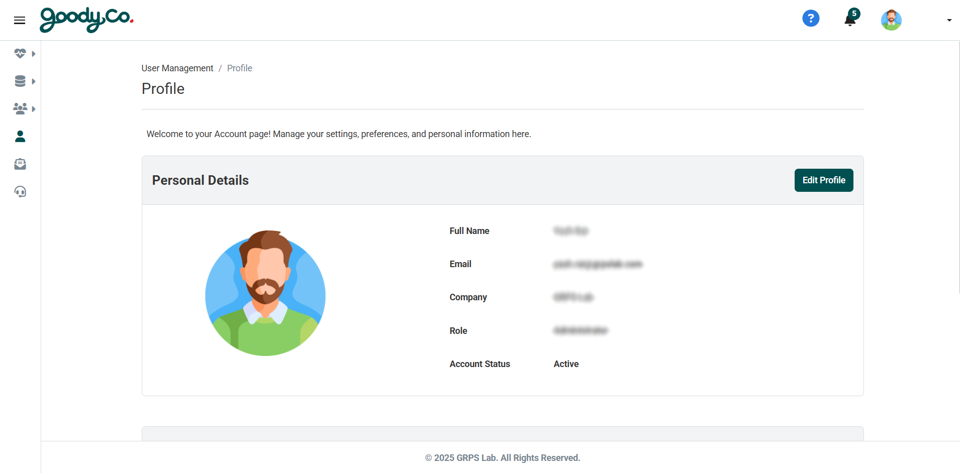 How can I update my profile or personal information?