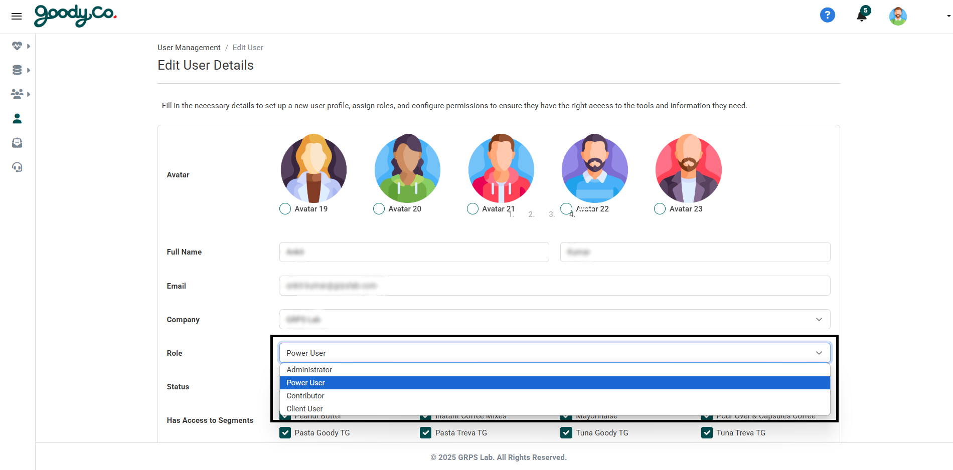 How do I update a user